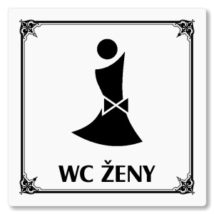 WC ženy, 80x80mm, bílá, Nebraska
